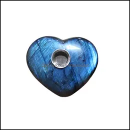 Smoking Pipes Accessories Household Sundries Home Garden Natural Labradorite Love Heart Pipe Moonstone Tobacco Rough Polished Quartz Handl