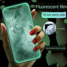 2022 Lumowinous fluorescencyjny szklany szklany ochraniacz ekranu Glow w ciemności dla iPhone'a 14 13 12 Mini 11 Pro Max XS XR 8 7 Samsung S22 Plus A13 A23 A33 A53 A12 A22 A32 A52 A72