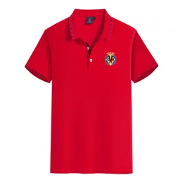 Villarreal CF 남성 여름 레저 고급 빗질면 티셔츠 프로페셔널 짧은 슬리브 옷깃 셔츠