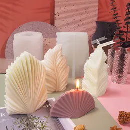 Stampo per candele in silicone fai-da-te Foglia profumata Produzione di resina s geometrica grande capesante Sapone Gesso Cera Decorazioni per la casa 220721