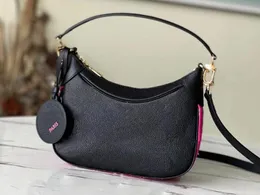 Realfine 가방 5A M46091 22cm 블랙/화이트 Bagatelle Empreinte 가죽 숄더 핸드백 먼지 봉투가있는 여성용 지갑