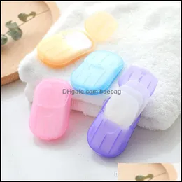 20 Pcs/Set Disposable Boxed Soap Paper Portable Aromatherapy Hand Wash Bath Travel Mini Box Base Bathroom Accessories Bh2266 Drop Delivery 2