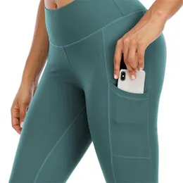 CHRLEISURE Leggings sportivi Donna Leggings fitness a vita alta con tasche Leggings da palestra Abbigliamento donna 220812