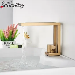Black / Gold Creative Geometry Basin Faucet Kitchen Bathroom Hot And Cold Mixer Mixer By Basin Taps T200424