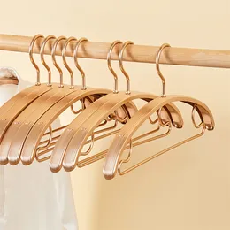 5pcs Thicken Coat Hangers Luxury Aluminum Alloy Hanging Racks Wedding Dressess Non-slip Hanger Sweater Pants Shirt Drying Rack 220408