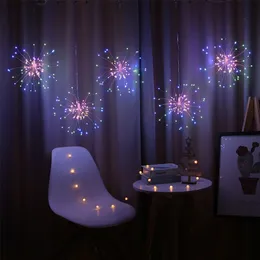 Гирлянда огни Открытый Фейерверк Рождественские огни Светодиодная Света Строка Медная Проволока Fairy Lights Xmas Party Decor Лампа 220408