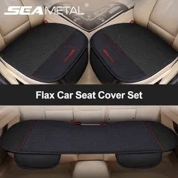 Seametal Flax Car Seat Cover Set Universal Linen Vehicle Seat Cushion Moisture-Proof Auto Seat Protector 버킷 자동차 제품 H220428