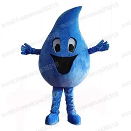 Halloween Blue Water Drop Mascot Costume Cartoon Theme Character Carnival Unisex Christmas Adults Size Birthday Party Outdoor Outfit Festival Dress