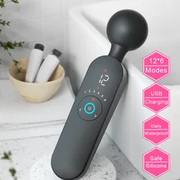 Olo 12 режимов 6 скоростей Smart Digital Display Sexy Toys для женщин взрослые волшебные палочка G Spot Clitoris стимулятор отопления вибратора