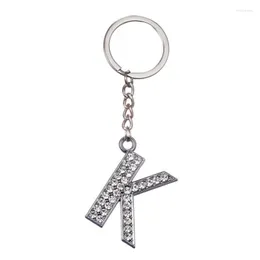 Nyckelringar Crystal Letters Keychain 26 Alfabet Enkel nyckelring Bilkedjesouvenirer för män Rhinestone unisex gåvor pojkvän miri22