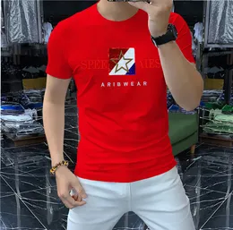 Summer Casual Letter Printing Men's T-Shirts 2022 New Cotton Five Pointed Star Embroidery Design Short Sleeve Fashion Round Neck Half Sleeve Tees Red Black White M-4XL