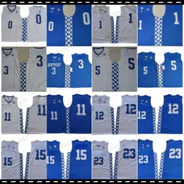 NCAA College Kentucky Wildcats Devin 1 DeMarcus 15 Cousins Karl-Anthony Blue Towns John 11 Wall Anthony Malik Monk Aaron Fox 5 Basketball Jersey All Cucited