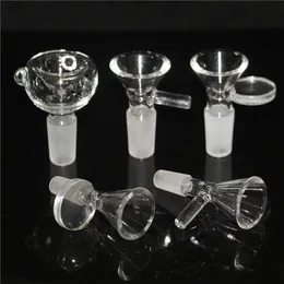 Hookah Smoking Bowls dry herb tobacco Solid Glass Bowl With 10mm 14mm Male Joint for Glass Bong Water Pipe ash catcher