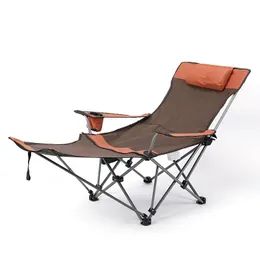 Camp Furniture Outdoor Folding Beach Chair Portable Fishing Leisure Back Camping Sitting And Lying Dual Purpose Lunch Recliner ChairCamp