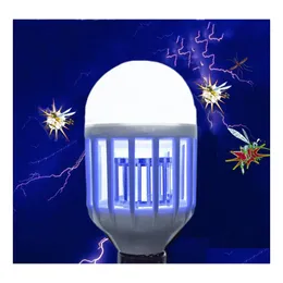LED -gl￶dlampor Electric Trap Light Indoor 15W E27 Myggmordare BB Anti Insect Fly Bug Zapper 2835SMD Lamp 110V 220V Night Drop Deliver DH8NF