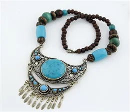 Colares pendentes jóias vintage jóias tibetanas coloridas prateadas de cor cigana pingentes de metal esculpido e étnico para mulheres Sidn22