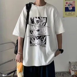 2022サマーTシャツの男性ファッションハラジュクヴィンテージアニメプリント半袖コットン特大の韓国ストリートウェアTシャツメンズトップ0615