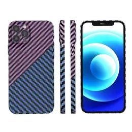 PC Karbon Fiber Desen Desen Kılıfları İPhone 13 11 12 12 Pro XS MAX XR Her Şey Dahil Koruma Moda Arka Kapak Damla dirençli kir dirençli