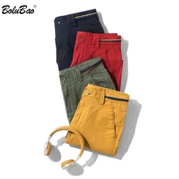 BOLUBAO Summer Men Casual Shorts Mens Slim Cotton Knee Length Shorts Quality Brand Outdoor Beach Shorts Male No Belt 210322