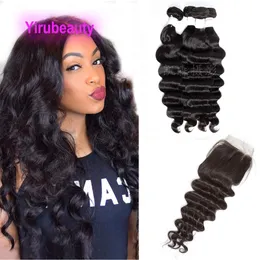 Cabelo virgem crua peruano 5x5 encerramento de pêlos para bebês com 3 feixes soltos cor de profundo cor de 10 a 30 polegadas