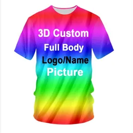 3D Anpassad tryckt T-shirt Women's Girl's DIY PO Brand Top Tees T-shirt Men's Boy's Clothes Casual Kid's Baby's T-Shirt 220619