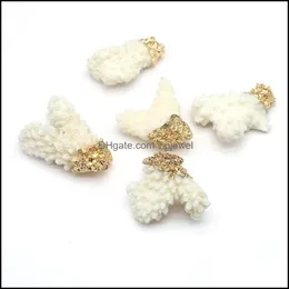 Charms Jewelry Findings Components Natural White Coral Shell Irregar Fashion Pendant Accessories For Making Diy Ladies Necklace Earrings G