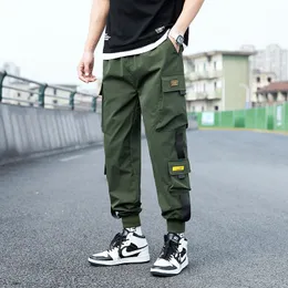 Zagraniczni mężczyźni Spodnie towarowe Streetwear Black Mens Jogging Spants Spiress Casual Elastyczny talia Spodnie Harem Mężczyzna Duży rozmiar 5xl L220816