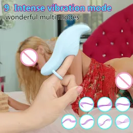 20: e 9 frekvens kvinnor g-spot vibrator finger massager vuxen stimulering laddningsbar sexig leksak för par
