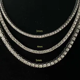 CZ Diamant Tennis Halskette vergoldet 3MM 4MM breites Kristall Diamant Armband Fußkette Halsketten Männer Frauen Unisex Ice Out Ketten