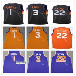 Maglie ketball DeAndre 22 Ayton Chris 3 Paul Maglie retrò mesh Steve 13 Nash Charles 34 Barkley 2021 Patch Black Purple Orange Maglie arancioni