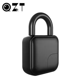 QZT SMART HOME FINGERPRINT PALLLOCK SVART Electric Locks Outdoor Safe Electronic FingerPrint Locks Elektroniska dörrlås för hem 201013
