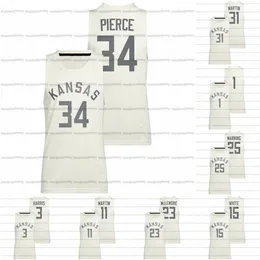 CeoA3740 Maßgeschneidertes Kansas Jayhawks NCAA College-Basketballtrikot Paul Pierce Danny Manning Joseph Yesufu Cam Martin Ben McLemore Bobby Pettiford Jalen