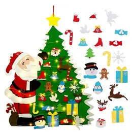 Kids DIY Felt Christmas Tree Christmas Decoration For Home Noel New Year Gifts Christmas Ornaments Santa Claus Natale 201027