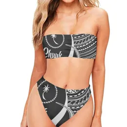 Sexy Women Bikini Brazilian Swimsuit Pushup Bra Bikini Set Two Piece Swim Suit Swimwear Lowwaist Beachwear Chuuk Tribal Print 220616