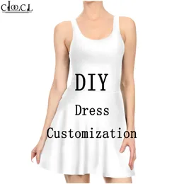 Sexy Dress Women 3D Print DIY Personalized Design Pleated Own Image P o Star Singer Anime Ladies Casual es T459 220707