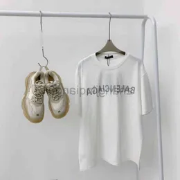 Tasarımcı Balanciagas T Shirt Vintage Büyük Boy Lüks Yüksek Son Moda Yepyeni Paris Yaldızlı Mektup Kadınlar Yuvarlak Boyun Gevşek Çift Erkek Yaz Balenciga Tee