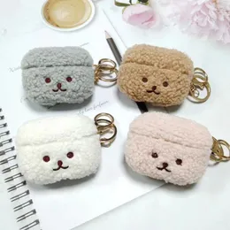 Söta fluffiga björnens hörlurarfodral för Apple Airpods 3 1 2 Pro Cover Lovely Fur Covers Fit Air Pods 3 2022 Case Airpod 3 Pro