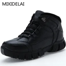 Mixidelai Super 따뜻한 가죽 가죽 겨울 군용 모피 부츠를위한 남자 신발 zapatos hombre y200915