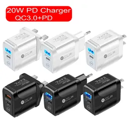 PD 20W 18W Fast Wall Charger USB Тип C Quick Charge 3.0 Adapter Universal для iPhone Samsung Google Смартфоны
