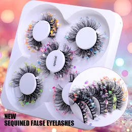 New Sequined False Eyelashes Thick Curly Crisscross Soft Light Reusable Hand Made Multilayer 3D Fake Lashes Extensions Messy Easy to Wear 8 Models DHL