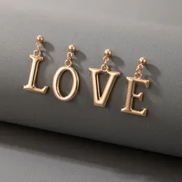 Gli orecchini di goccia romantici della lettera di amore incantano i monili vuoti 4pcs/sets di giorno del biglietto di S. Valentino del metallo della lega di Geoemtry