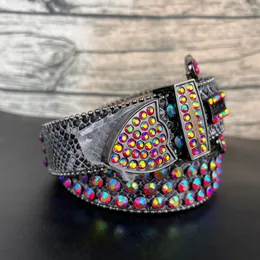 Rhinestone luxury designer bb simon belt with Colorful Rhinestones Mens Womens Belts ceinture as birthday gift w03