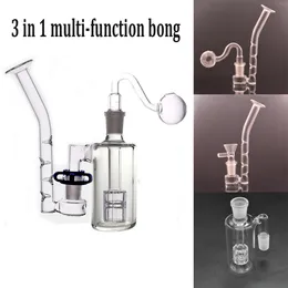 Ny design mobius matris glas bong fågelbur percolator 3 i 1 multifunktion dab riggar ashcatcher vattenpipa shisha med j-krok adapter 1 st