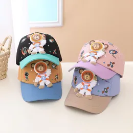 Berretti a sfera Cute Toddler Baby Kids Baseball Cappelli autunnali Cartoon Space Bear Berretto per bambini Moda regolabile Boy Girl Snapback Hat