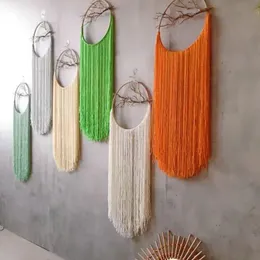 Macrame boho гобелен стена висит эстетик ручной ткань хлопчатобумажный кисточка для дома аксессуары нордический бого декор декор