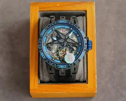 designerklocka herr aaa automatisk mekanisk Cirkulär ihålig baksida genom moderiktigt frostat bälte mörkt Excalibur spiders armbandsur montre luxe klockor herr