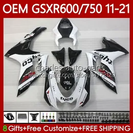 Инъекционные тела для SUZUKI GSXR 600 750 CC K11 GSXR-600 600CC 750CC 11-21 121NO.11 GSXR750 GSXR600 белый BLK Hot 11 12 13 14 15 16 GSXR-750 2017 2018 2019 2020 2021