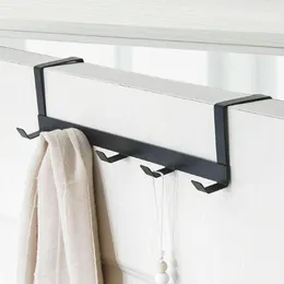 Haken Schienen Ankünfte 1pc Metall Kleiderbügel Lagerung Halter Rack Over-The-Tür Haken Hängen Mantel Hut Handtuch Tasche haushalt Schwarz WeißHooks