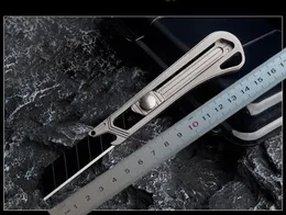 1pcs de alta qualidade EDC Pocket Knife Sk Steel Black Blade TC4 Titanium liga Holdre