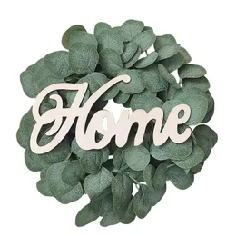 Flores decorativas grinaldas de grinaldas de natal led ao ar livre palha para artesanato Cemitério Lambs Ear porta frontal gnome Welcome Sign FrontDecorative